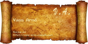 Vass Arnó névjegykártya